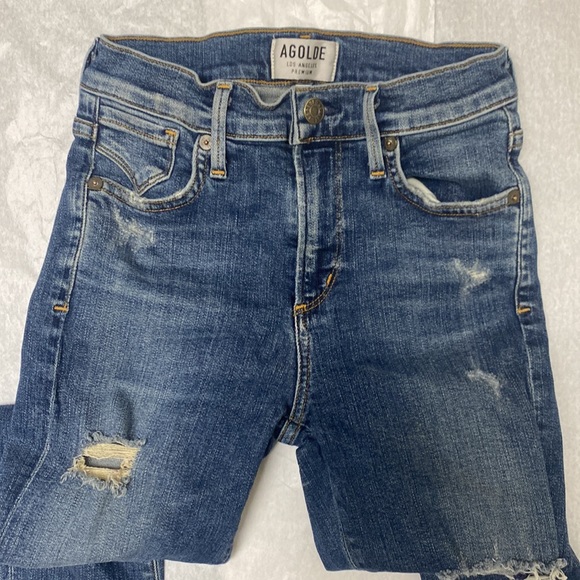 AGOLDE Los Angeles Premium Distressed Skinny Jeans Size 24 - Picture 5 of 7